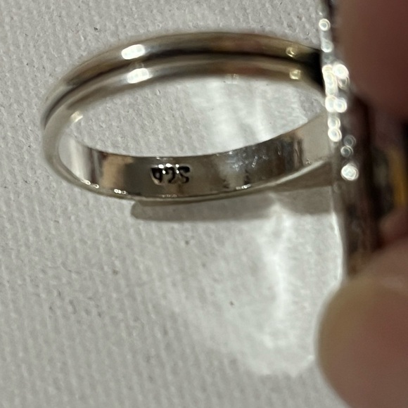 GEMSTONE RING 925 SILVER OVERLAY CRAZY SODALITE SIZE 8.75 - Picture 4 of 8